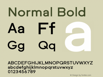 Normal Bold Version 1.000;PS 001.000;hotconv 1.0.88;makeotf.lib2.5.64775图片样张
