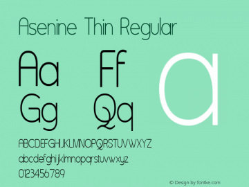 Asenine Thin Regular 1 Font Sample