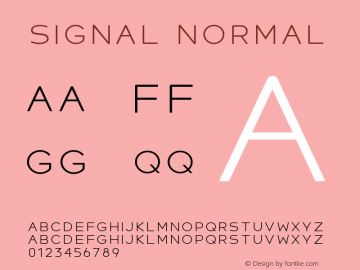 Signal Normal Version 1.000;PS 001.000;hotconv 1.0.88;makeotf.lib2.5.64775图片样张