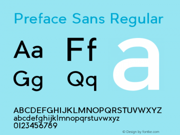 PrefaceSans-Regular Version 1.000;PS 001.001;hotconv 1.0.56图片样张