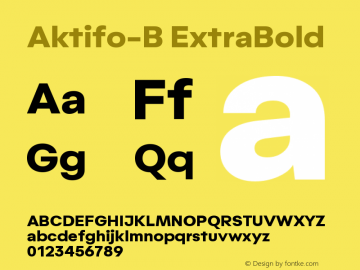 Aktifo-B-ExtraBold Version 1.000 | wf-rip DC20190125 Font Sample