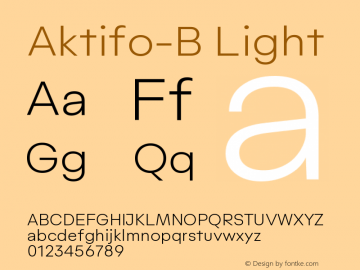 Aktifo-B-Light Version 1.000 | wf-rip DC20190125 Font Sample