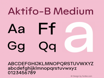 Aktifo-B-Medium Version 1.000 | wf-rip DC20190125 Font Sample