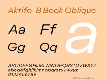 Aktifo-B-BookOblique Version 1.000 | wf-rip DC20190125 Font Sample