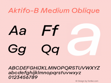 Aktifo-B-MediumOblique Version 1.000 | wf-rip DC20190125 Font Sample