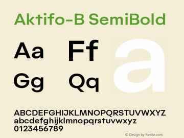 Aktifo-B-SemiBold Version 1.000 | wf-rip DC20190125 Font Sample