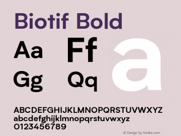 Biotif-Bold Version 1.000 | wf-rip DC20170215 Font Sample