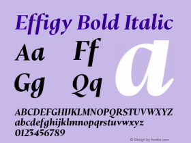 Effigy Bold Italic Version 1.000;hotconv 1.0.109;makeotfexe 2.5.65596图片样张