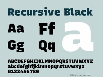 Recursive Black Version 1.047 Font Sample