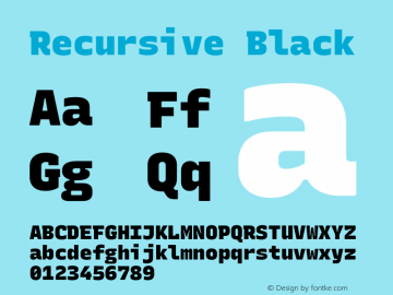 Recursive Black Version 1.047 Font Sample