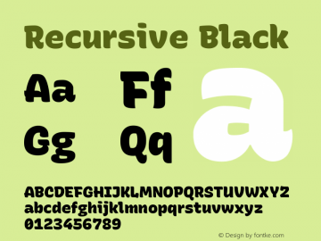 Recursive Black Version 1.047 Font Sample