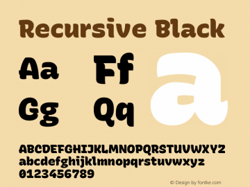 Recursive Black Version 1.047 Font Sample