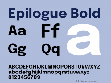 Epilogue Bold Version 2.111 Font Sample