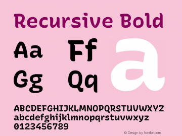 Recursive Bold Version 1.047 Font Sample