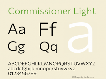 Commissioner Light Version 1.000 Font Sample