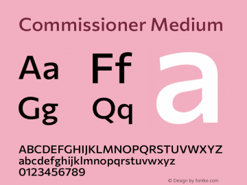 Commissioner Medium Version 1.000 Font Sample