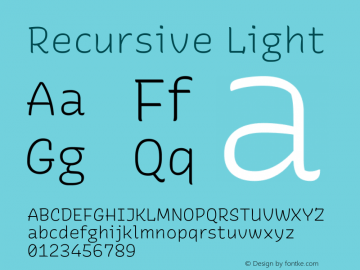 Recursive Light Version 1.047 Font Sample