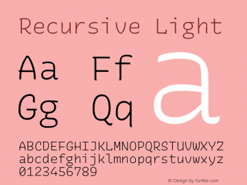 Recursive Light Version 1.047 Font Sample