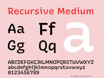 Recursive Medium Version 1.047 Font Sample