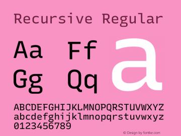 Recursive Regular Version 1.047 Font Sample