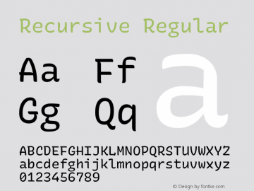 Recursive Regular Version 1.047 Font Sample