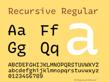 Recursive Regular Version 1.047 Font Sample