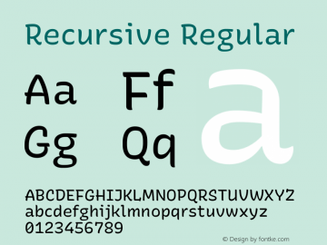 Recursive Regular Version 1.047 Font Sample