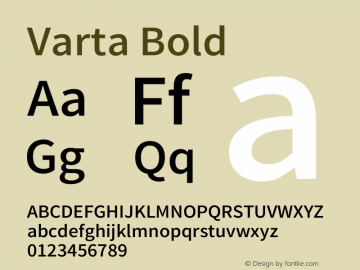 Varta Bold Version 1.004 Font Sample