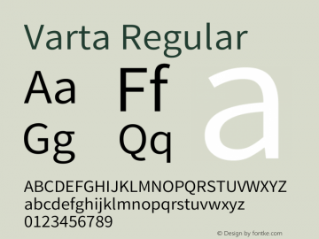 Varta Regular Version 1.004 Font Sample