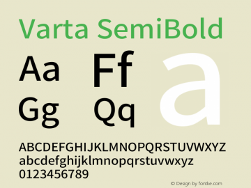 Varta SemiBold Version 1.004 Font Sample