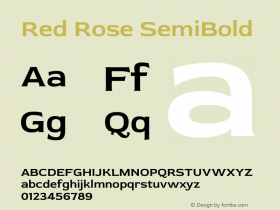 Red Rose SemiBold Version 2.000图片样张