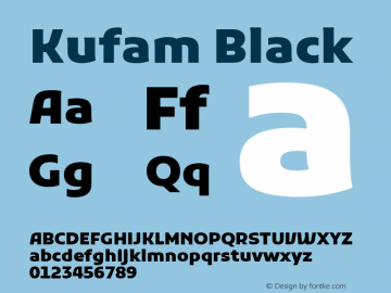 Kufam Black Version 1.300; ttfautohint (v1.8.3) Font Sample