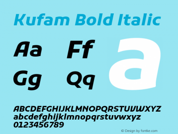 Kufam Bold Italic Version 1.300; ttfautohint (v1.8.3) Font Sample