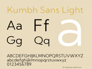 Kumbh Sans Light Version 1.000; ttfautohint (v1.8.3)图片样张