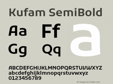 Kufam SemiBold Version 1.300; ttfautohint (v1.8.3) Font Sample
