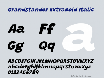 Grandstander ExtraBold Italic Version 1.200 Font Sample