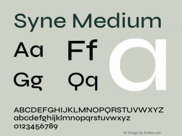 Syne Medium Version 2.000 Font Sample