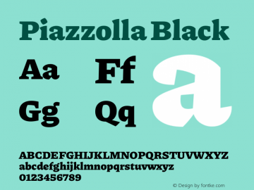 Piazzolla Black Version 2.001 Font Sample
