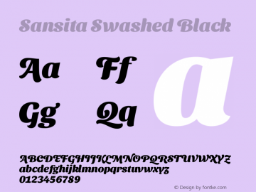 Sansita Swashed Black Version 1.003 Font Sample