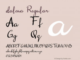 dalena Version 1.00;April 18, 2019;FontCreator 11.0.0.2388 64-bit图片样张