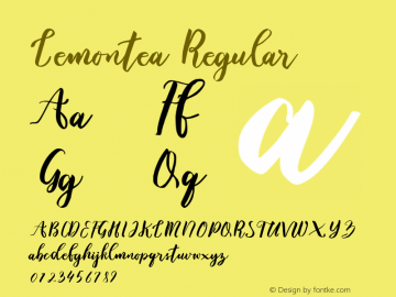 Lemontea Version 1.00;October 1, 2020;FontCreator 11.5.0.2427 32-bit Font Sample