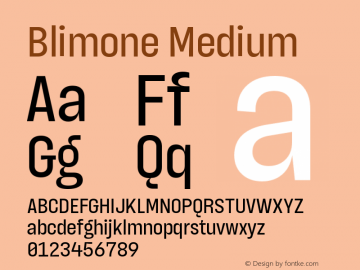 Blimone-Medium Version 1.000 | wf-rip DC20190615 Font Sample