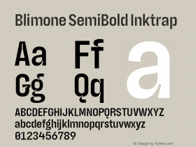 Blimone-SemiBoldInktrap Version 1.000 | wf-rip DC20190615 Font Sample