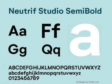 NeutrifStudio-SemiBold Version 2.000图片样张