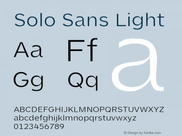 SoloSans-Light Version 1.000;PS 001.001;hotconv 1.0.56图片样张