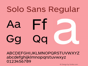 SoloSans-Regular Version 1.000;PS 001.001;hotconv 1.0.56 Font Sample