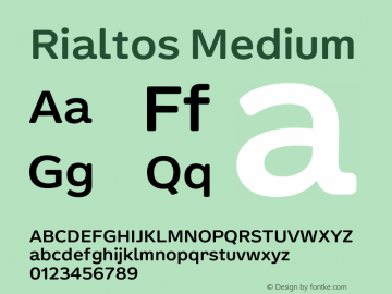 Rialtos Medium Version 1.000 Font Sample