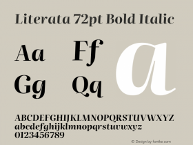 Literata 72pt Bold Italic Version 3.002 Font Sample