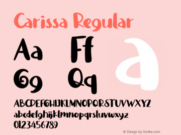 Carissa Version 1.000 Font Sample
