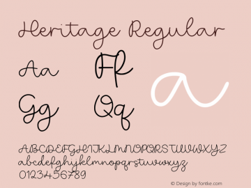 Heritage Version 1.00;September 29, 2020;FontCreator 11.5.0.2430 64-bit Font Sample